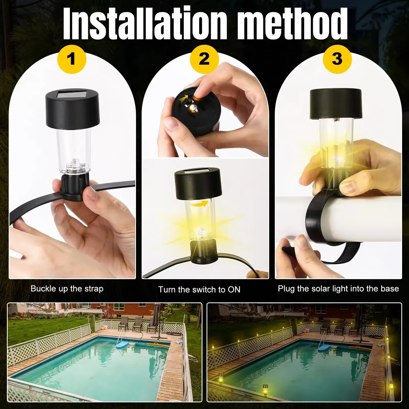 Lampes solaires de piscine 6 pièces