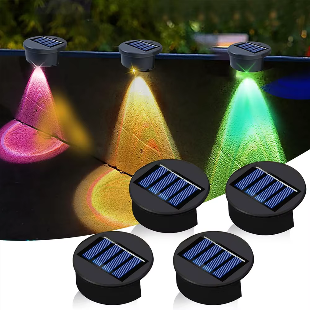 Lumières latérales de piscine à énergie solaire colorées pour piscines creusées lumière décorative extérieure étanche pour Patio de jardin