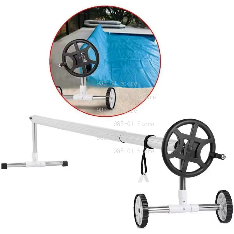 Enrouleur manuel en aluminium pour couverture de piscine
