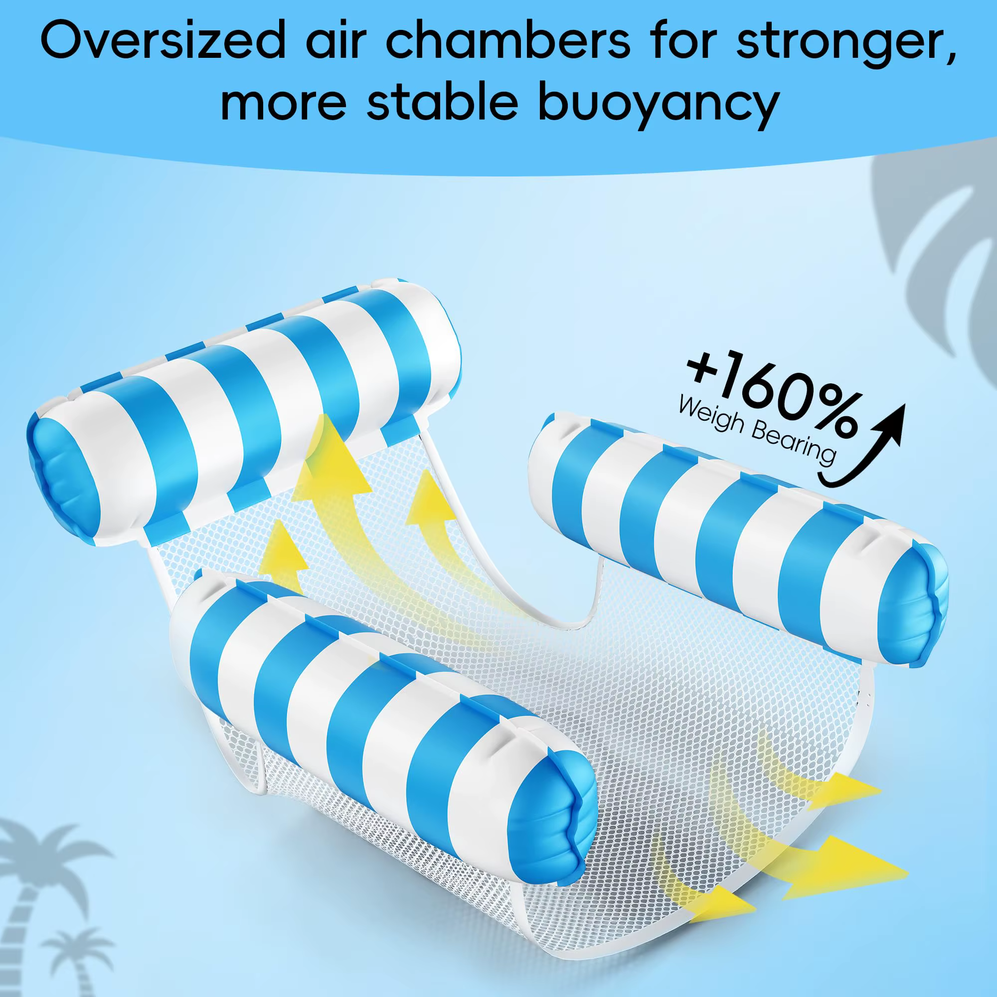 Chaise longue gonflable portable pour l'été