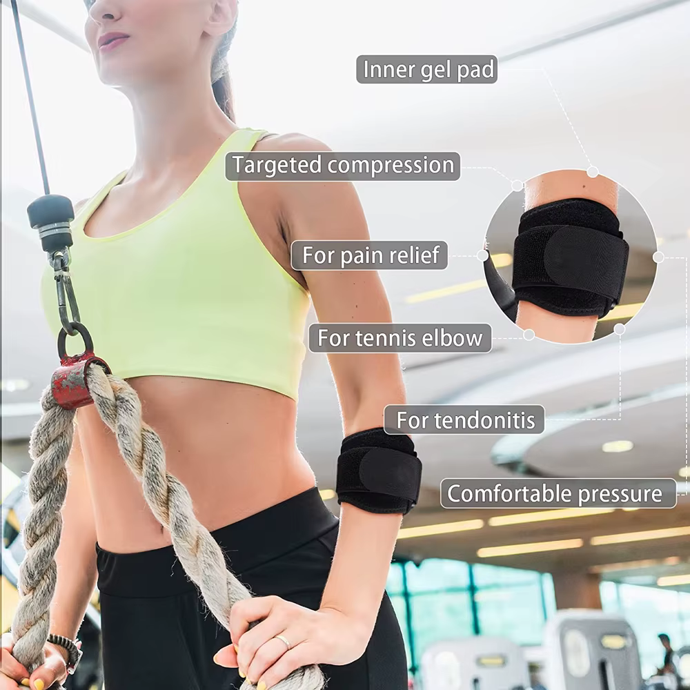 Attelles de coude de Tennis pour tendinite, sangles d'avant-bras et coussinet de Compression, enveloppes de soulagement de la bande de soutien du coude, 1 pièces