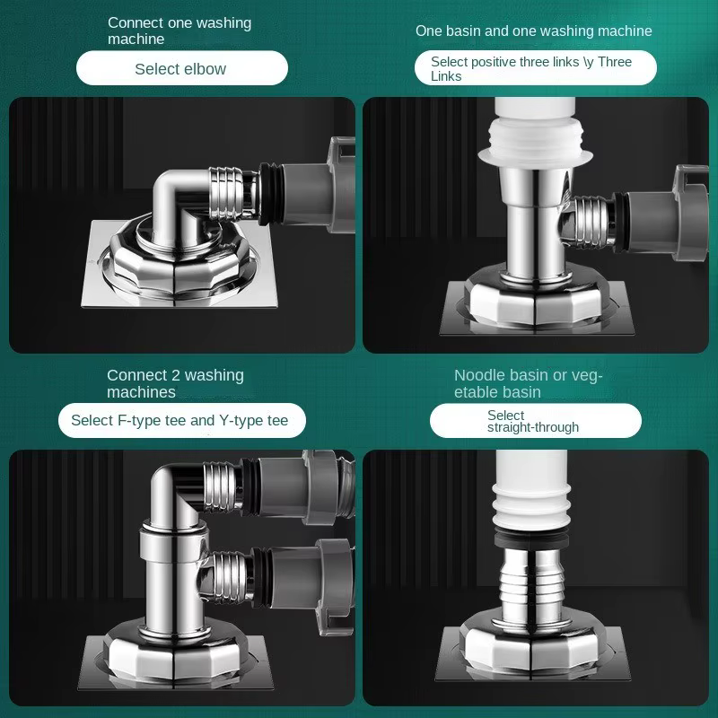 Joint de vidange de sol pour Machine à laver, connecteur de tuyau à Double usage, adaptateur de tuyau universel pour lave-vaisselle, outil de piège de broyeur