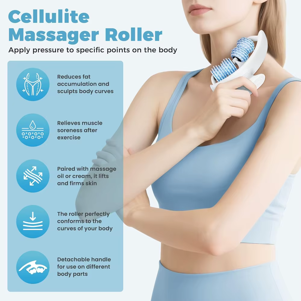 Outil de massage anti-cellulite - Masseur de drainage lymphatique - Rouleau musculaire, massage profond des fascias, élimination des bosses cutanées, cuisses/fesses