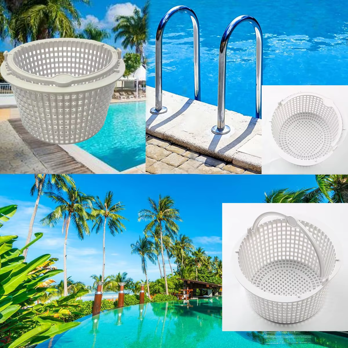 Panier de filtration de remplacement pour skimmer de piscine avec poignée