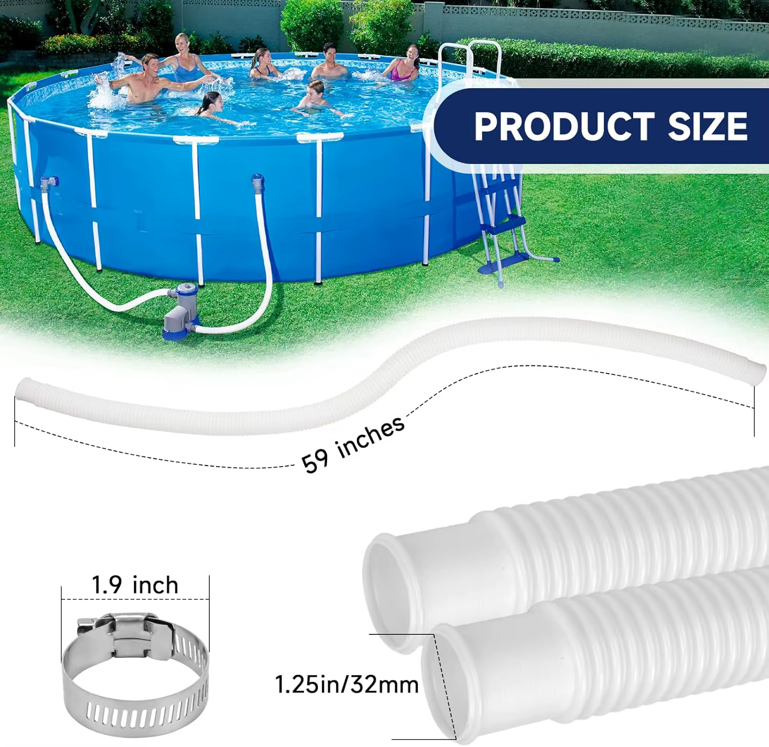 Tuyaux de piscine de 32mm pour Intex