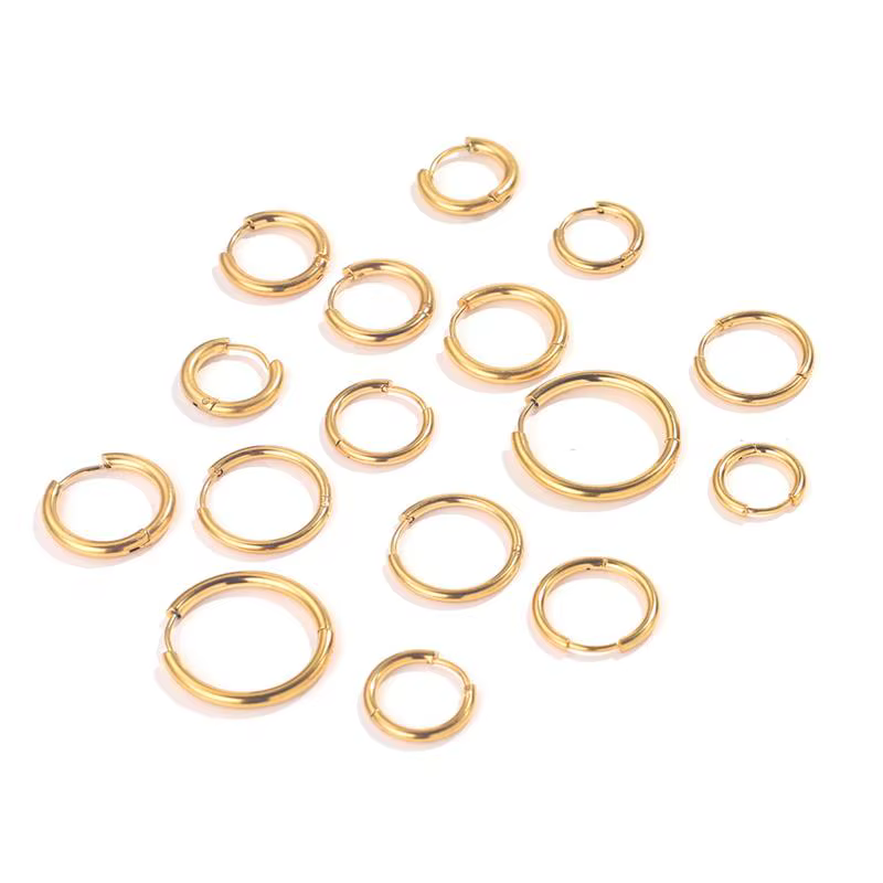 10 pièces en acier inoxydable petits cerceaux boucle d'oreille Piercing oreille Cartilage 8-20mm femmes hommes en acier inoxydable cercle rond Pendientes