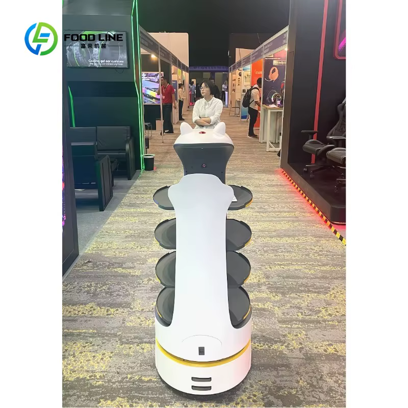 Robots de service personnalisés pour la livraison de nourriture, robots serveurs commerciaux pour restaurants avec écran publicitaire, robots de service client