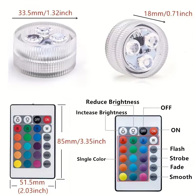 Lampe sous-marine 3LED SubSN avec télécommande