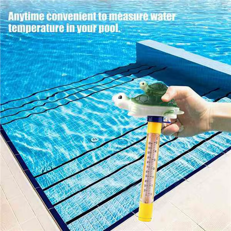 Thermomètre de piscine flottant en forme de tortue verte pour piscine