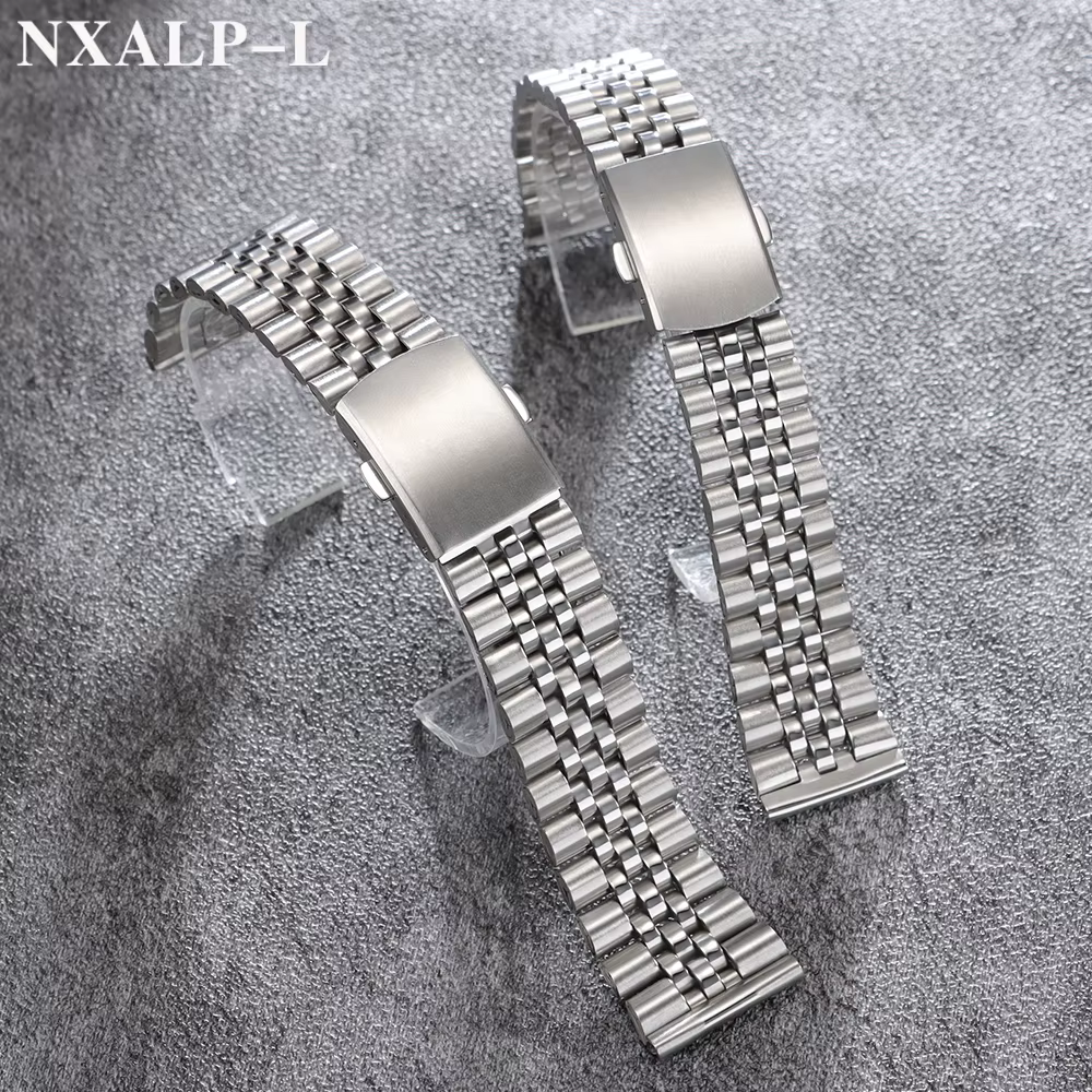 Bracelet en métal pour hommes, 18mm 20mm 22mm, en acier inoxydable, pour Seiko, Bracelet de plongée pour jubilé, Bracelet universel Omega