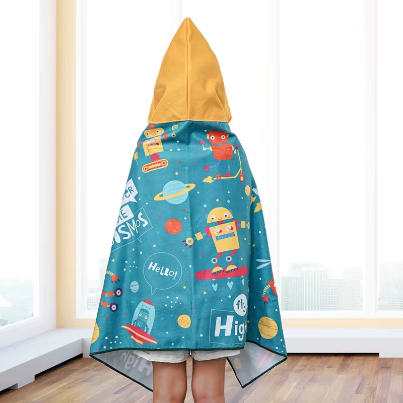 Serviettes de bain à capuche imprimées pour enfants