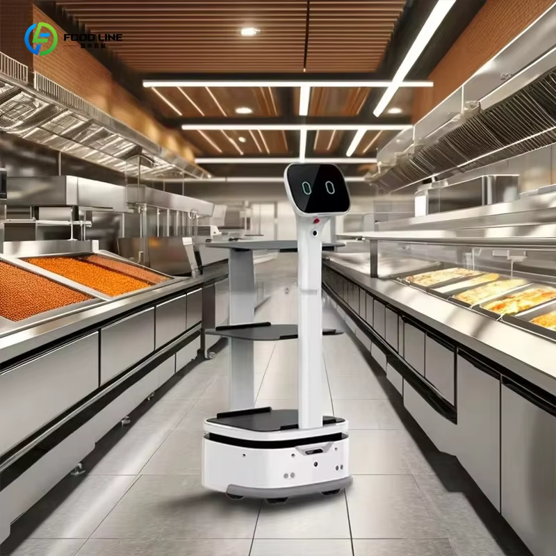 Robot de livraison de nourriture intelligent avec système de charge automatique intégré, robot serveur pour restaurant