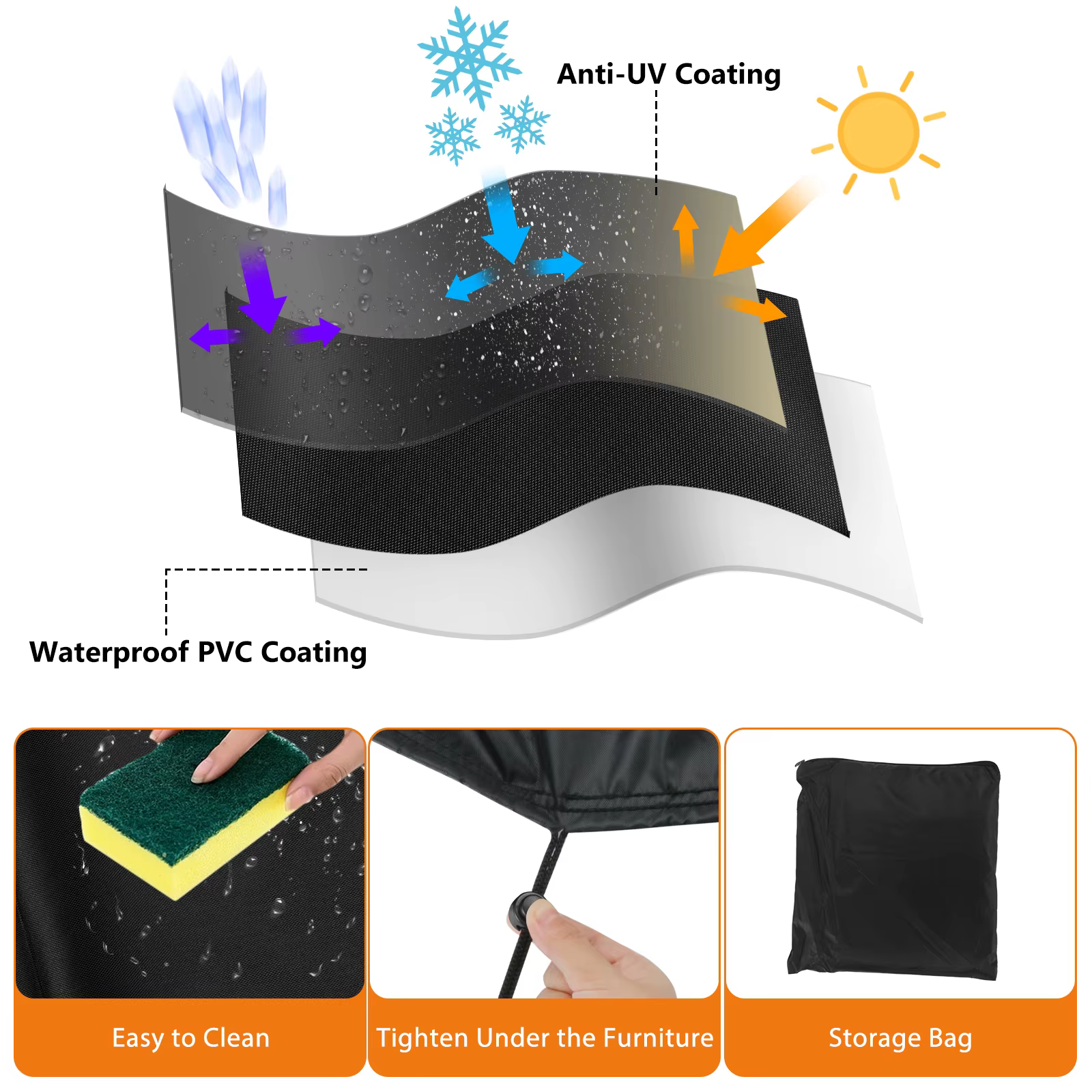 Housse de protection pour meubles de jardin – imperméable