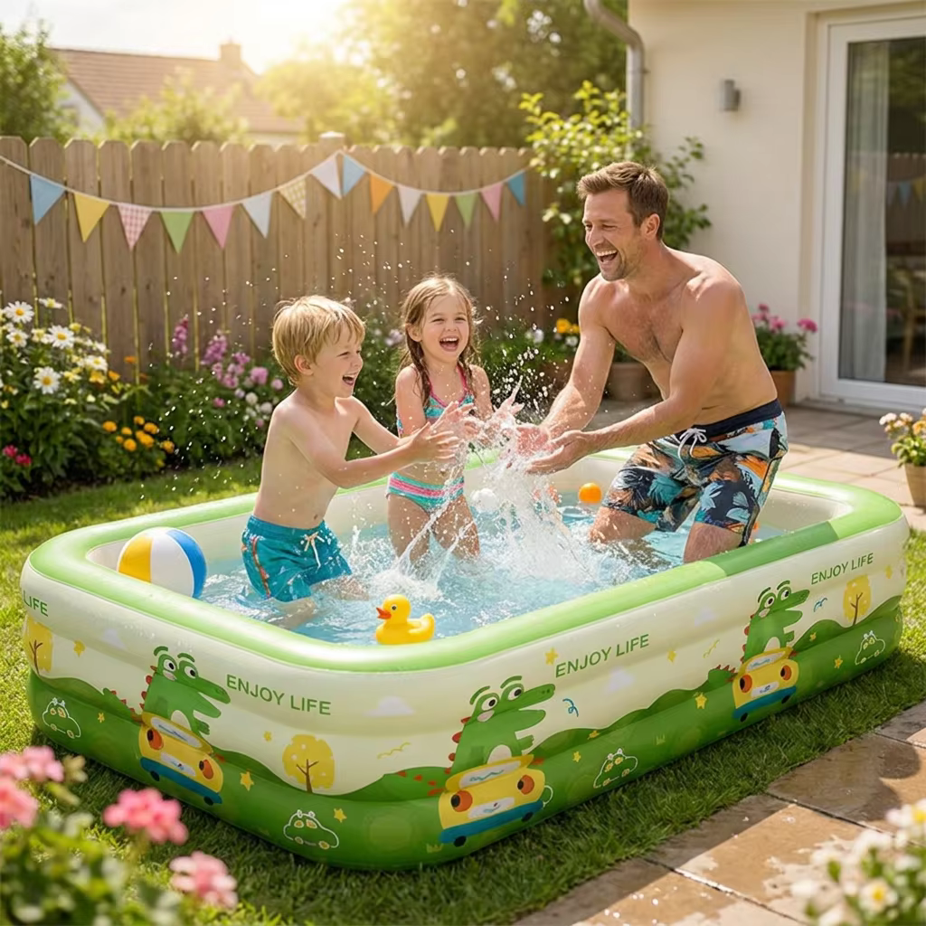 Piscine gonflable familiale pour 1 à 8 personnes, grande taille, pour adultes, enfants, bébés, été, extérieur, intérieur, bain, jeux aquatiques, portable