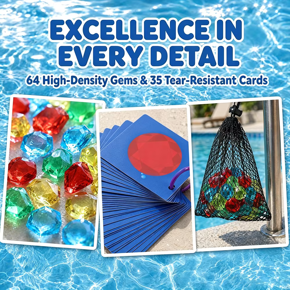 Jouets de piscine Skillmatics comprenant 64 pierres précieuses colorées