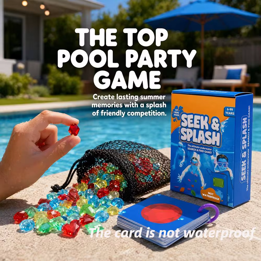 Jeu de plongée pour la recherche de gemmes dans la piscine