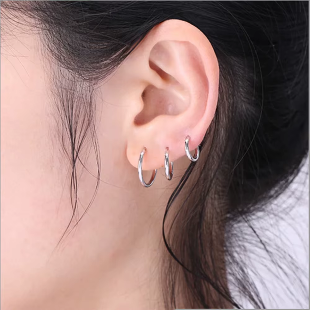 5 paires de ensembles de boucles d'oreilles pour femmes classiques et à la mode en acier inoxydable