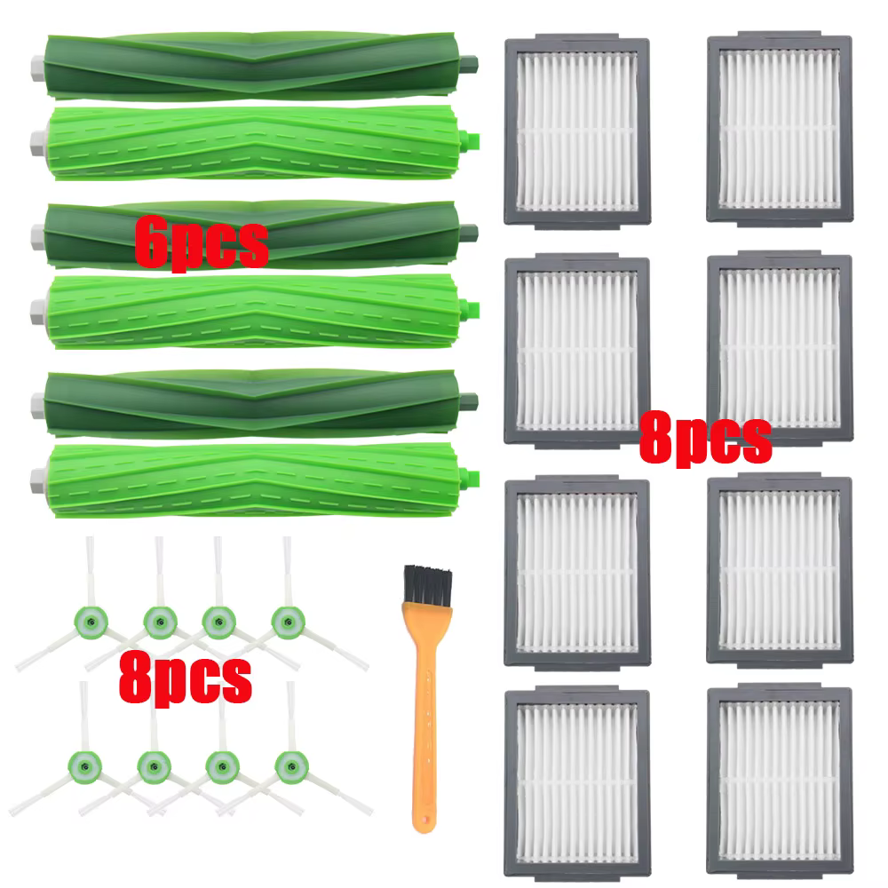 Chiffon de nettoyage pour robot aspirateur IRobot Roomba I3, i3+, I4, I6, i6+, I7, i7+, I8, i8+, E5, E6, E7, brosse latérale principale et filtre HEPA