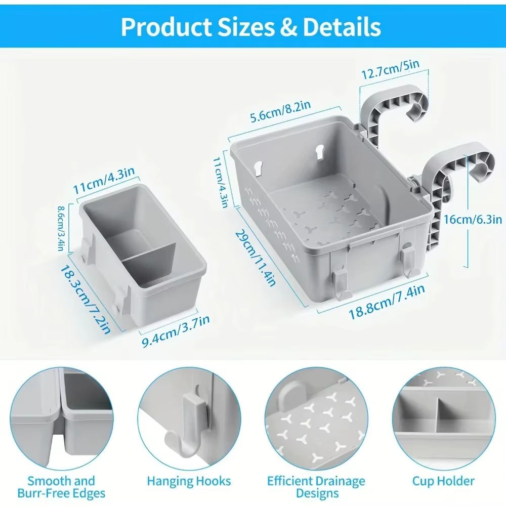 Mir de rangement pour piscine avec porte-gobelet