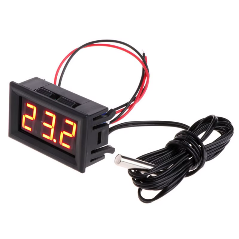 Affichage LED de température numérique DC 5V-12V -50 ~ 110 ° C pour piscine Aquarium Terrarium réservoir de poissons