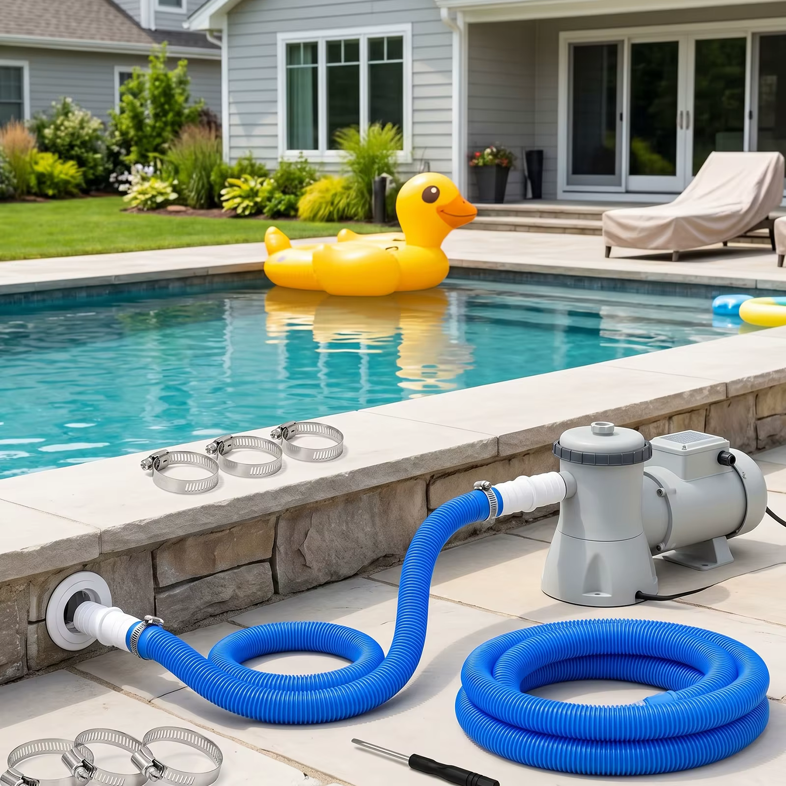 Tuyaux flexibles pour pompes filtrantes de 1,5 m, tuyaux de filtration pour piscines hors sol, tuyau de piscine en PE pour accessoires INTEX 300/330/530/1000