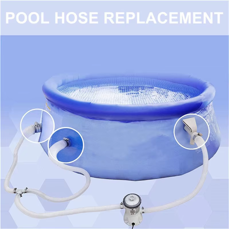 Tuyau de rechange bleu et blanc pour pompe de piscine hors sol
