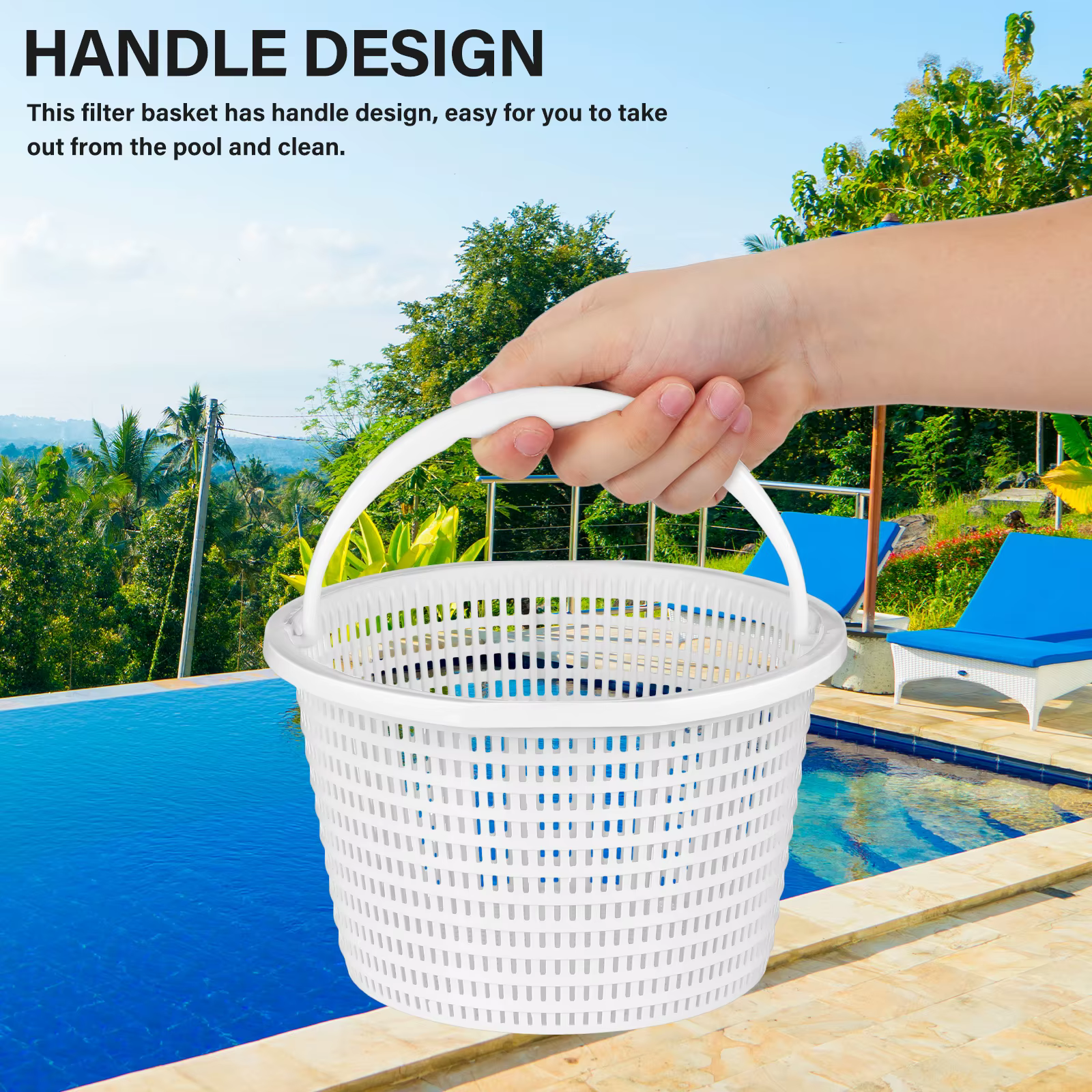 Grand panier d'écumoire de piscine
