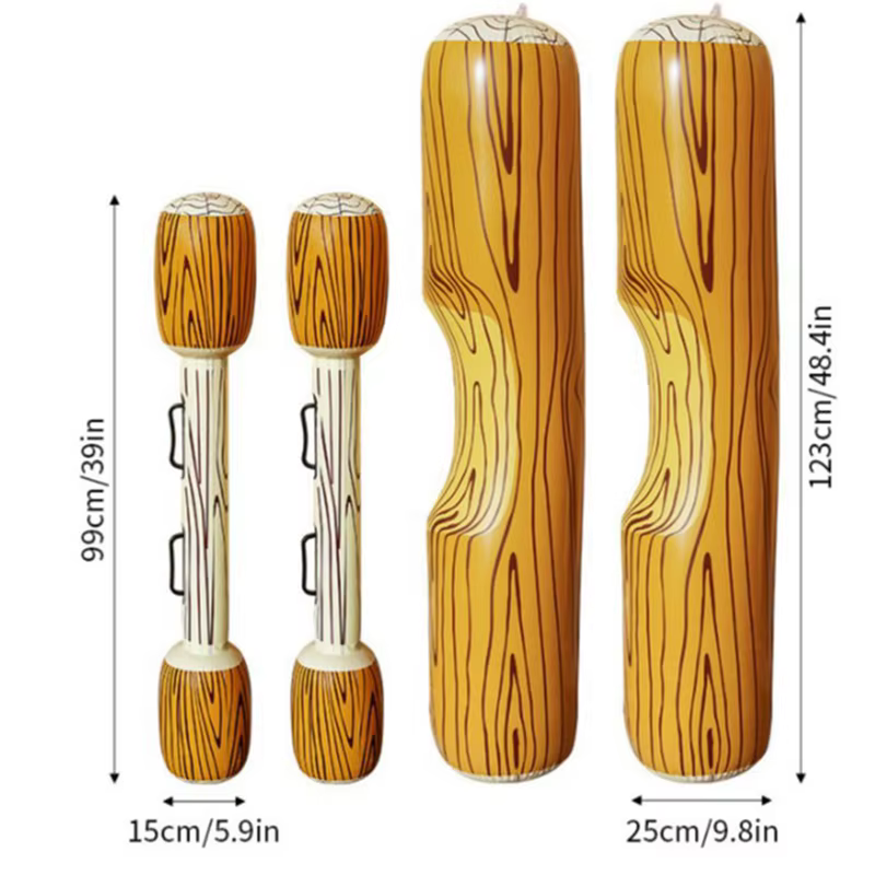 Bouée gonflable en forme de bâton à motif bois pour adulte