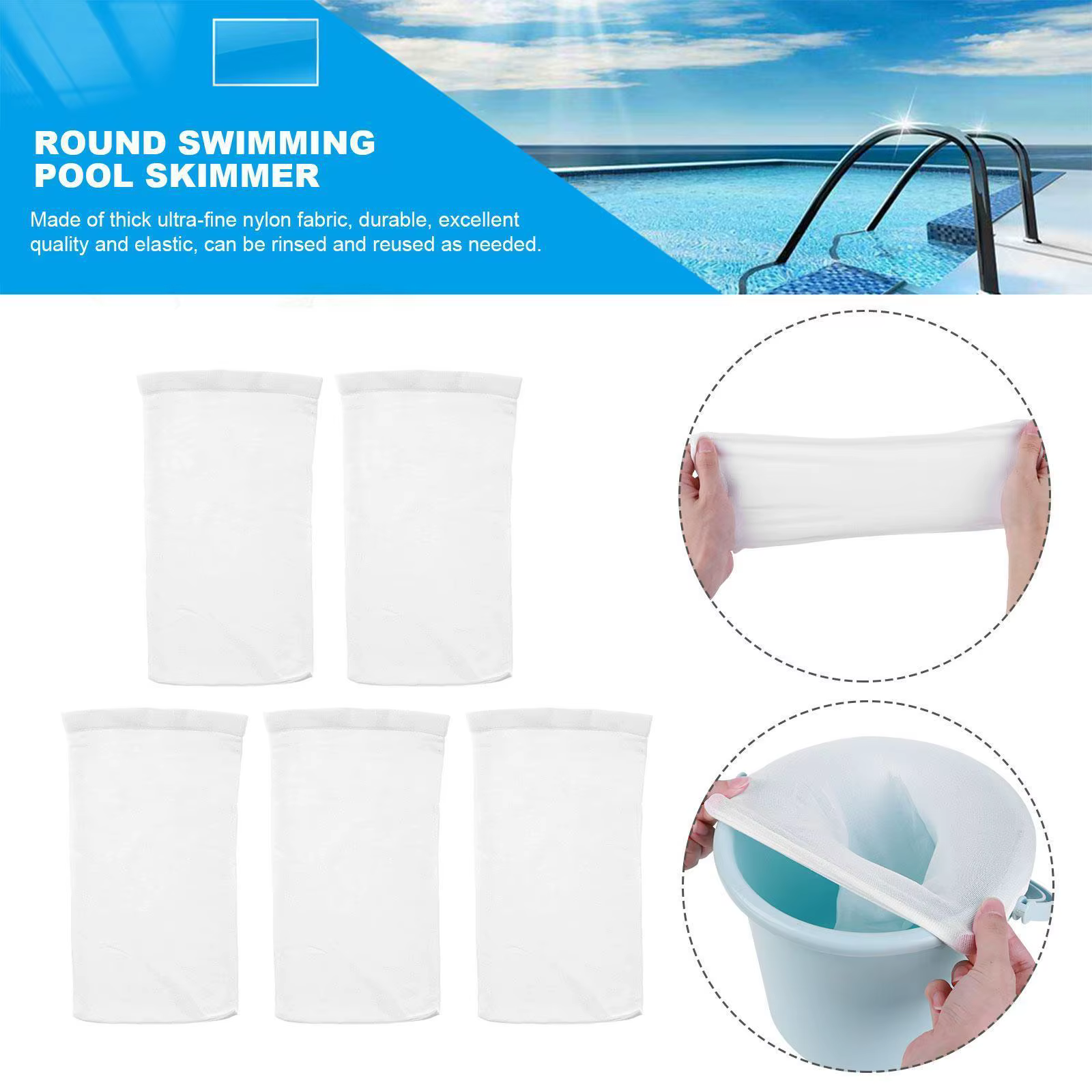 Chaussettes d'écumoire de piscine