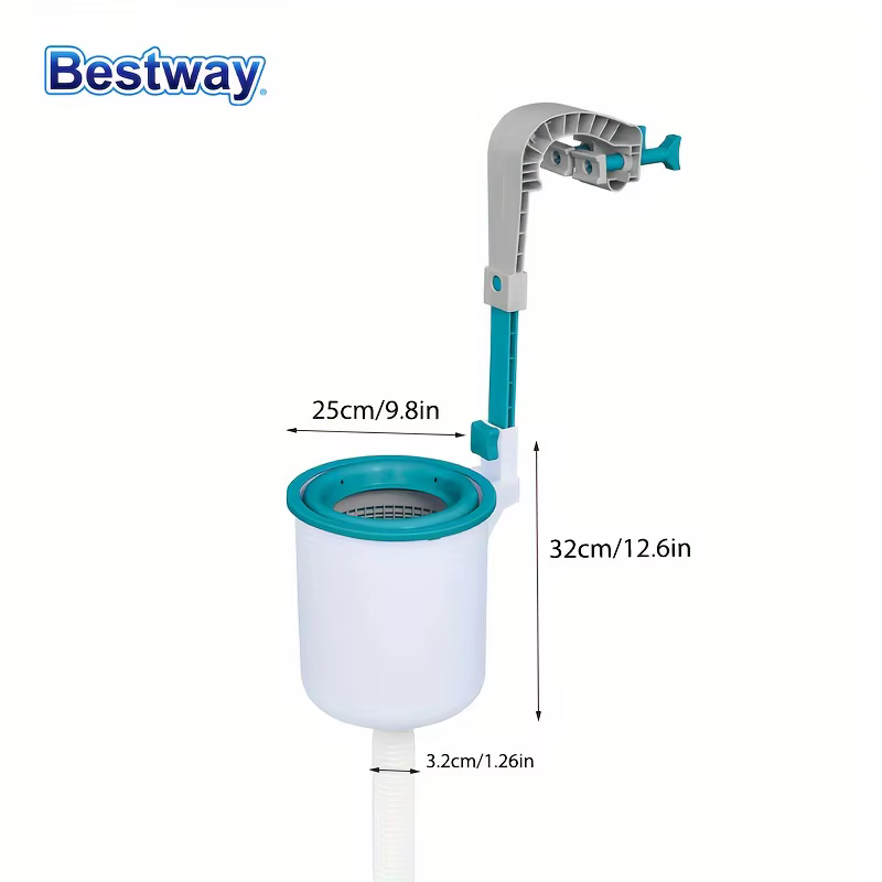 Bestway 58233 800 GPH nettoyeur de débris d'écumoire de Surface de piscine hors sol avec installation rapide et hauteur réglable
