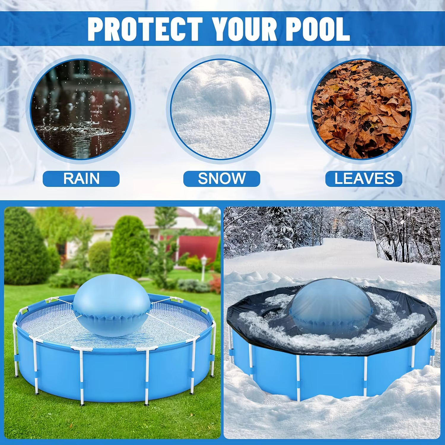 Housse d'oreiller d'air pour piscines hors sol