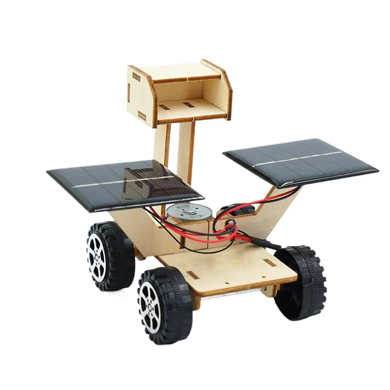 Modèle Mars Rover à énergie solaire fait à la main, jouet créatif, outil d'enseignement en bois pour enfants, technologie, petit fabricant, jouet Puzzle
