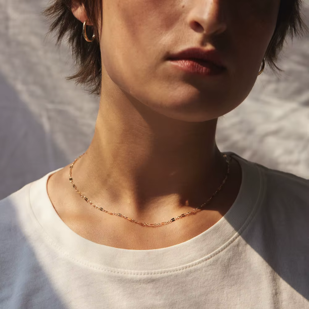 Colliers en acier inoxydable pour femmes, or 14K, ras du cou, Simple, délicat, cadeau pour amis, bijoux, vente en gros