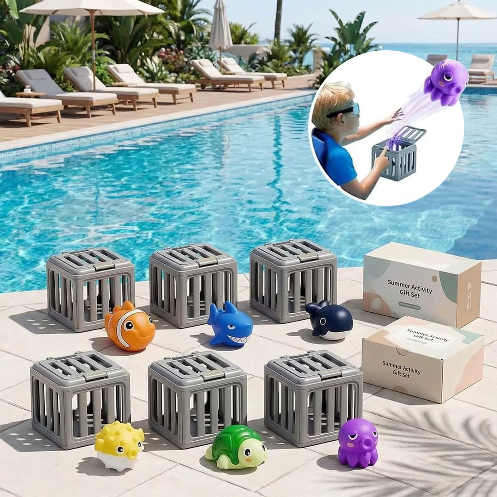 NOUVEAU Jouets de plongée pour enfants avec boîte à poissons