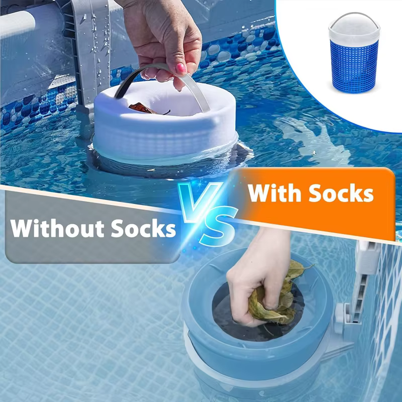 Écumoire pour piscine hors sol avec 10 chaussettes d'écumoire