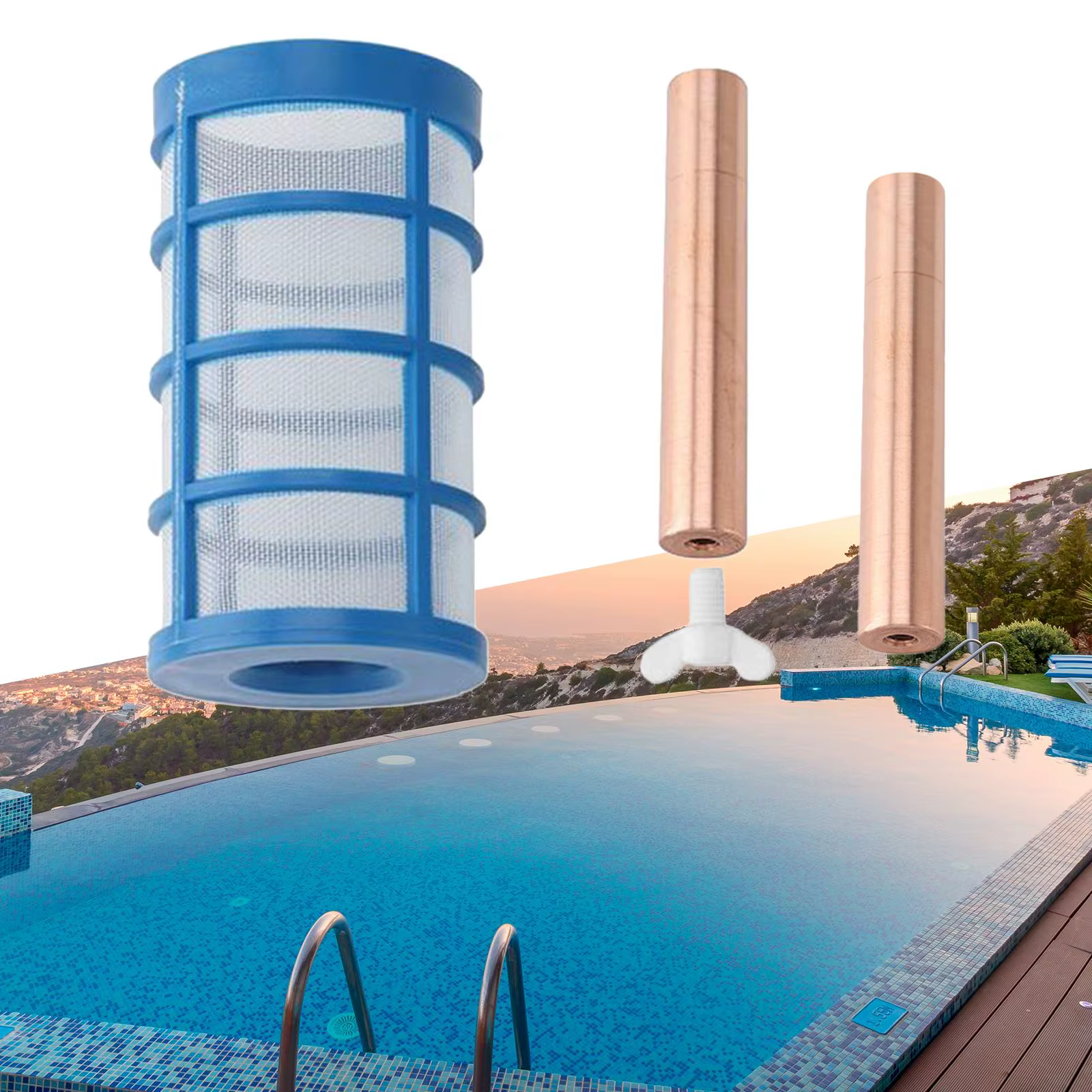 Anode solaire en cuivre pour piscine solaire