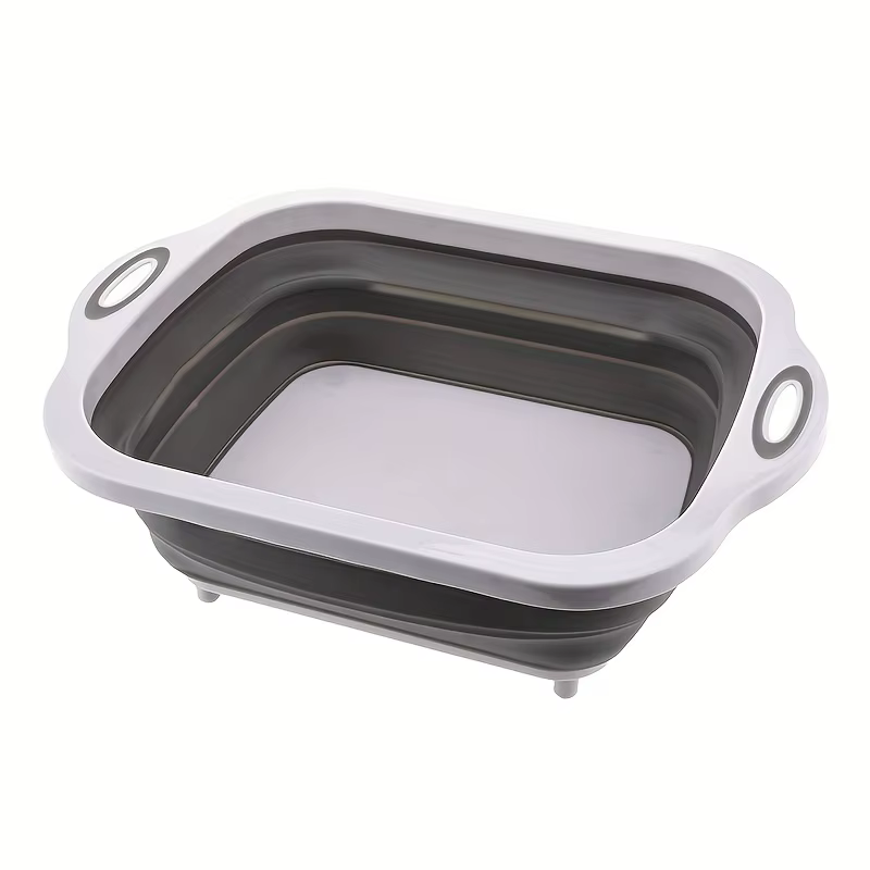 Bassin pliable portable et peu encombrant avec évier intégré et fonction de rangement - Idéal pour le camping en plein