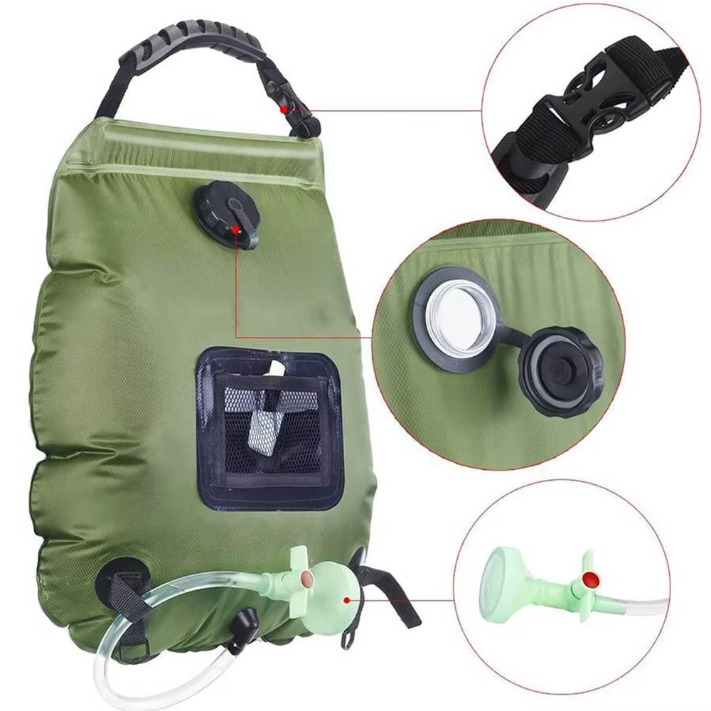 Sac de douche solaire 20L chauffage