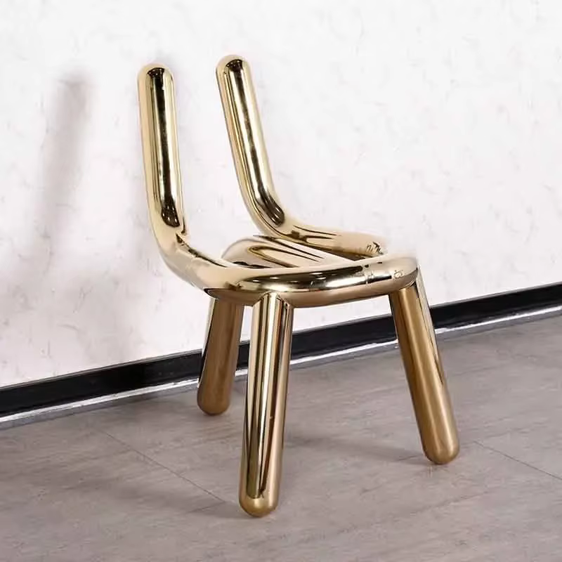 Chaise en acier inoxydable, tabouret en métal, chaises de salle à manger créatives, tabouret artistique de luxe, tabouret de maquillage, siège de loisirs pour salon, mobilier nordique