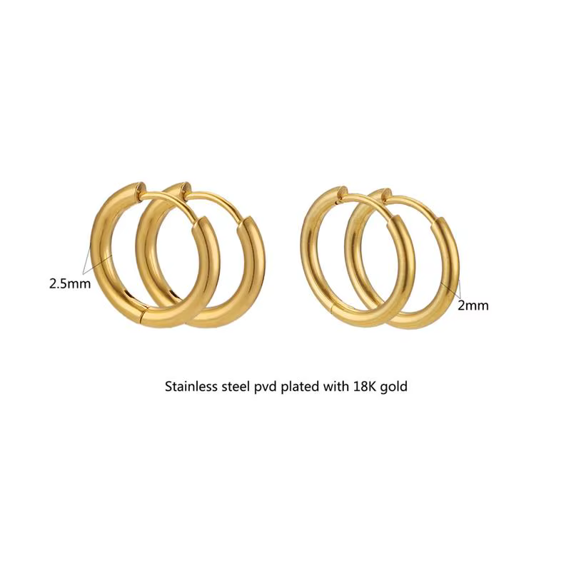 10 pièces en acier inoxydable petits cerceaux boucle d'oreille Piercing oreille Cartilage 8-20mm femmes hommes en acier inoxydable cercle rond Pendientes