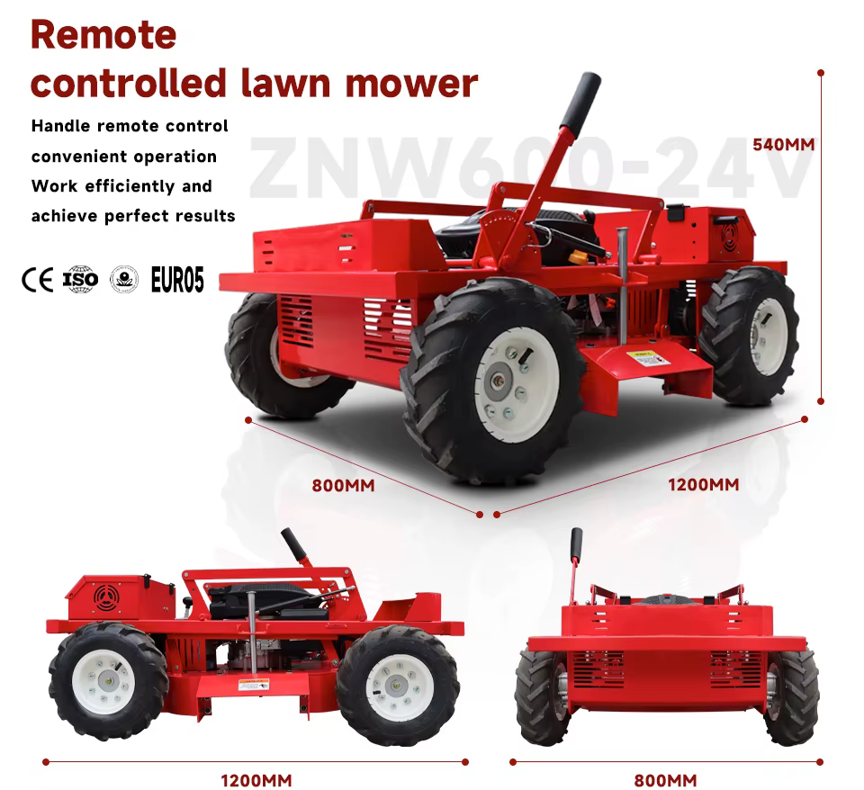 Robot tondeuse à gazon efficace sans fil, anti-accroc, CE/EU5/EPA 1500 ㎡ /h 600MM 5KM/H 45 ° Personnalisation possible, réglage de la hauteur