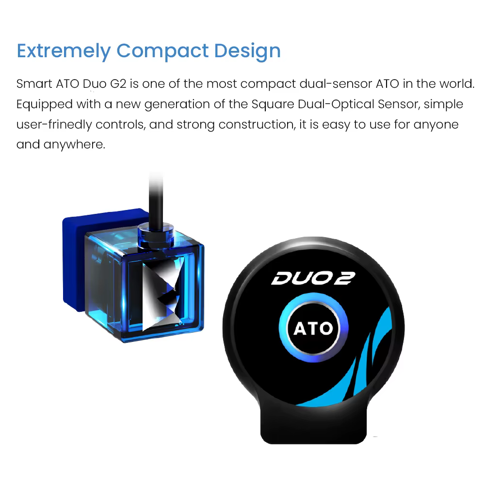 AUTOAQUA Smart ATO Duo G2 SATO-286P Système de remplissage automatique à double capteur optique Pompe silencieuse de sécurité QST pour aquarium de récif et d'eau douce
