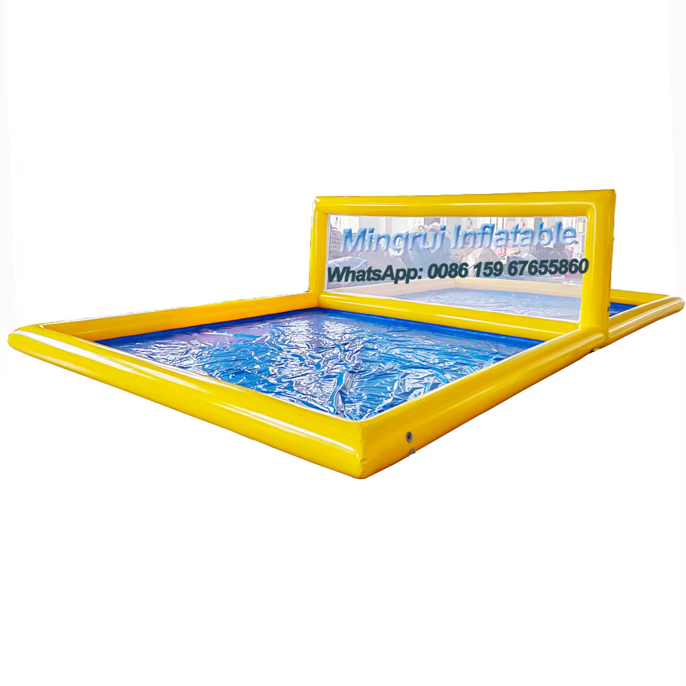 Piscine de plage jaune gonflable géante