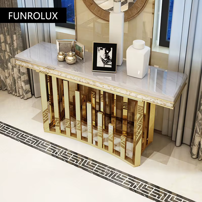 Table à manger en marbre + table basse + table TV + table console