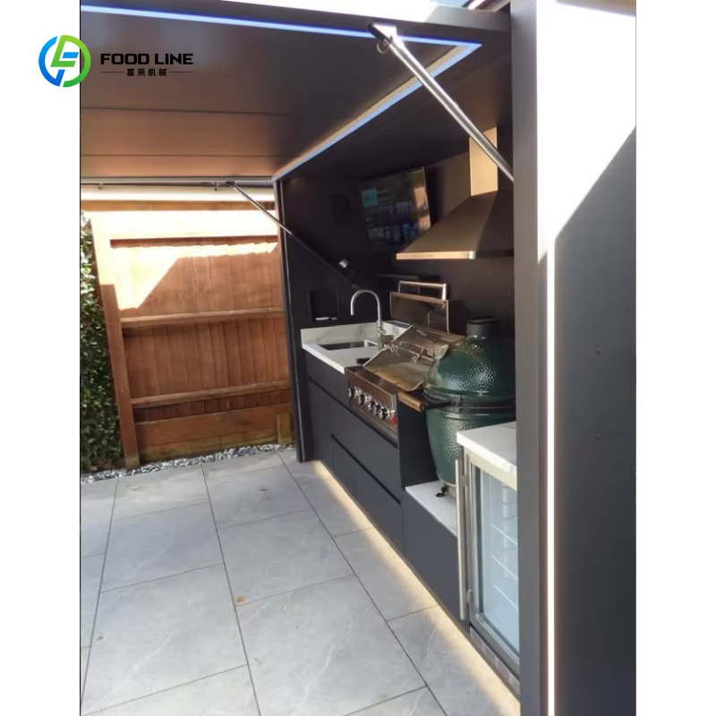Pergola de cuisine extérieure complète en acier inoxydable avec grill tout-en-un pour patio et jardin, qualité commerciale, vente en gros, personnalisable