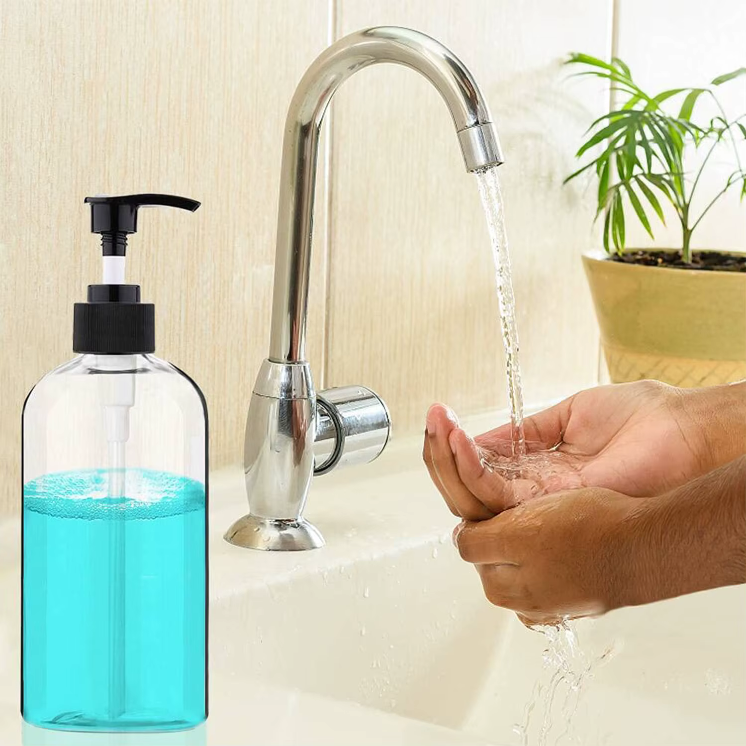 Distributeur à pompe en plastique africain HI, d'extraction à main portable, à intervalles clairs, pour shampoing et gratitude, illable au quotidien, beaucoup, 16oz/500ml