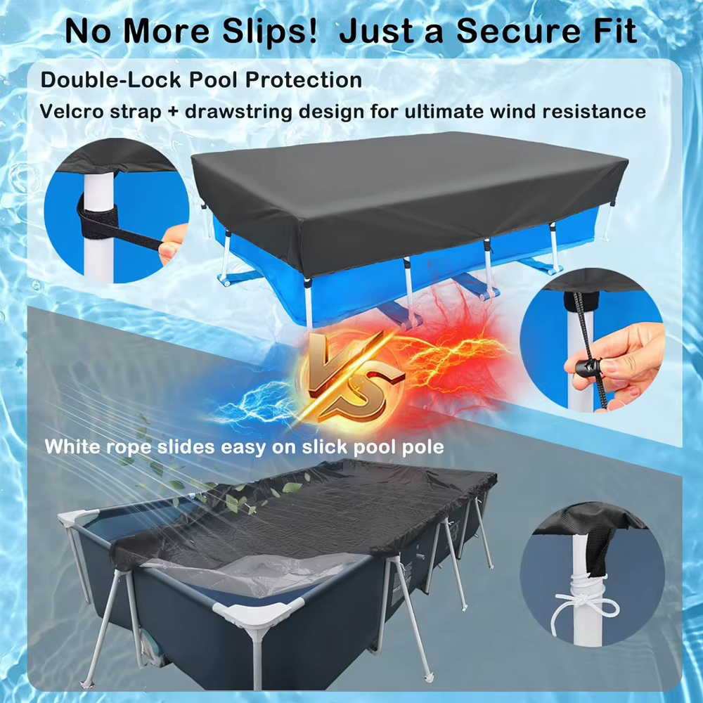 Couverture de piscine rectangulaire 210D pour piscine hors sol