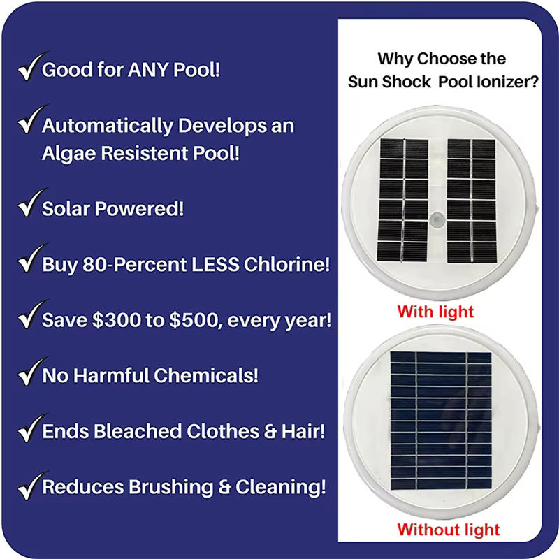 Purificateur de piscine solaire en cuivre et argent