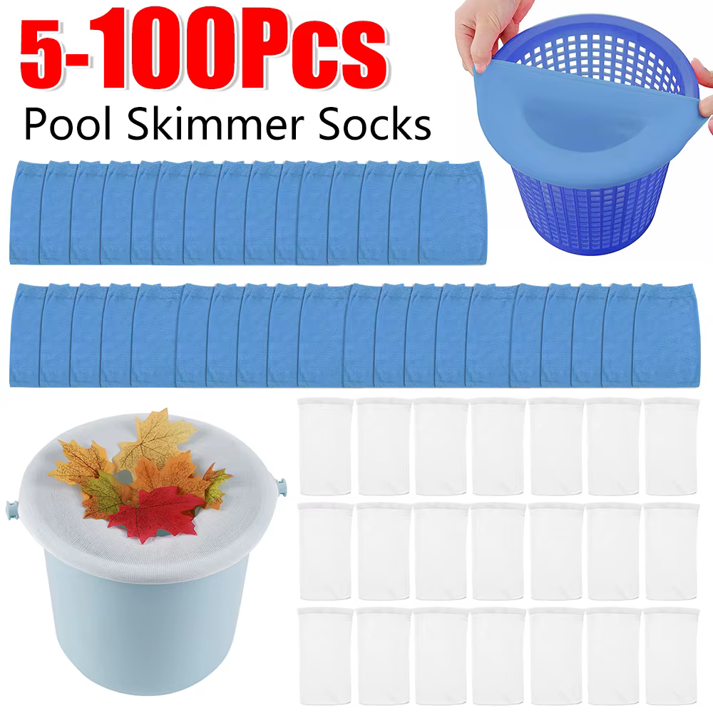 100-5 pièces piscine écumeur chaussettes élastique en Nylon maille