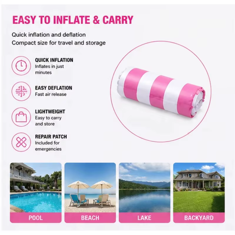 Hamac flottant gonflable d'été compact pour piscine privée